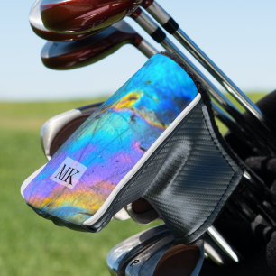Trendy Modern Colourful Initial Monogram Golf Head Cover