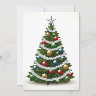 Trendy Modern Colourful Non Photo Christmas Tree Holiday Card