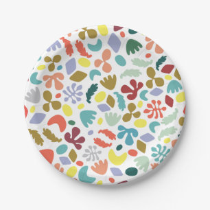 Trendy Modern Colourful Organic Patterned Paper Plate