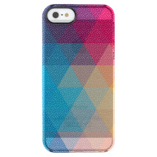 Trendy Modern Colourful Polygonal Pattern Clear iPhone SE/5/5s Case