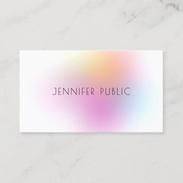 Trendy Modern Colourful Template Professional Business Card (Front)