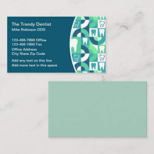 Trendy Modern Dentist Theme Business Cards