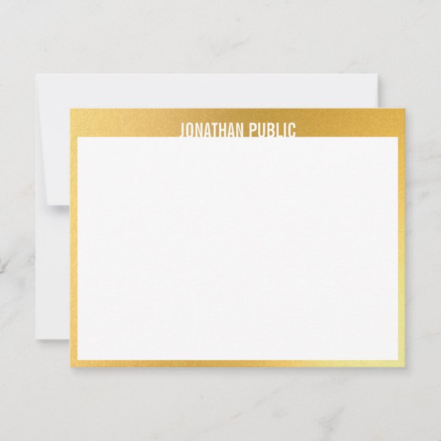 Trendy Modern Design Elegant Gold White Template (Front)