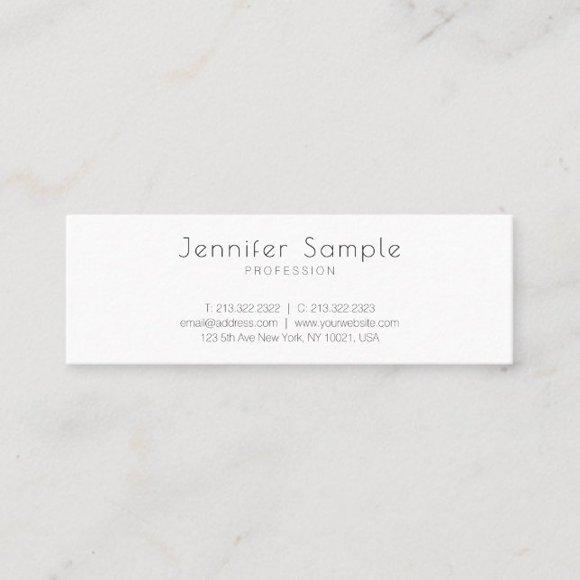 Trendy Modern Design Elegant Minimalist Plain Mini Business Card (Front)