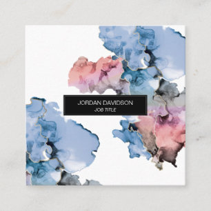 Trendy Modern Editable Paint Splash Square Business Card