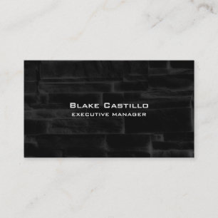 Trendy Modern Elegant Black Grey Wall Bricks Business Card
