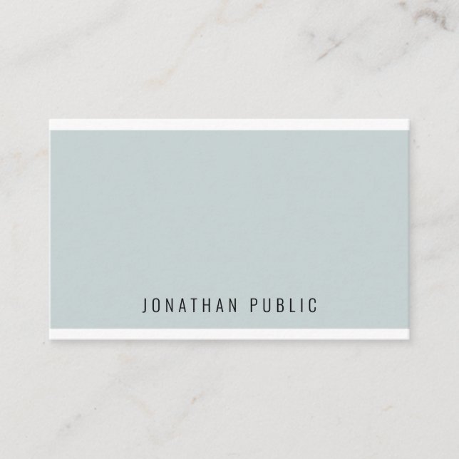 Trendy Modern Elegant Blue Green Simple Template Business Card (Front)