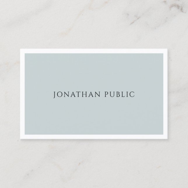 Trendy Modern Elegant Blue Green Simple Template Business Card (Front)
