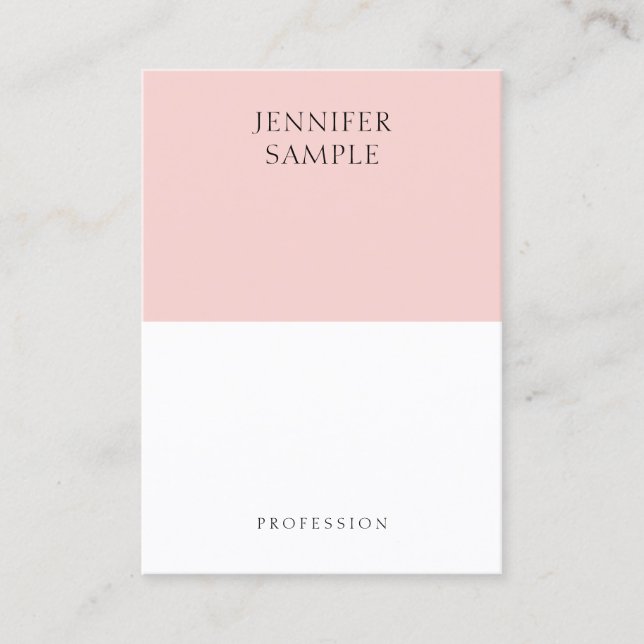 Trendy Modern Elegant Blush Pink Simple Template Business Card (Front)