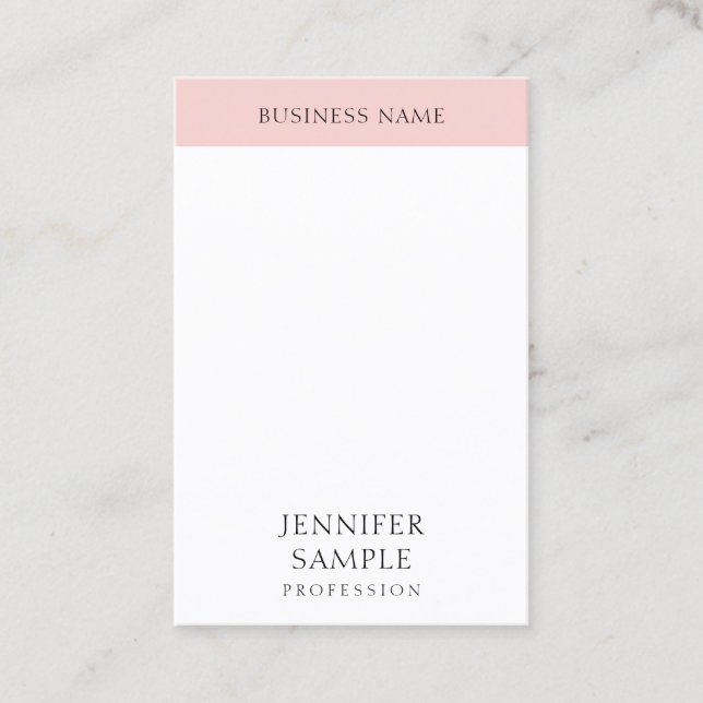 Trendy Modern Elegant Blush Pink Simple Template Business Card (Front)