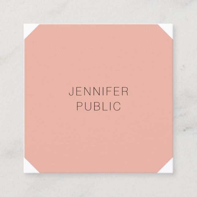 Trendy Modern Elegant Colour Simple Template Squar Square Business Card (Front)