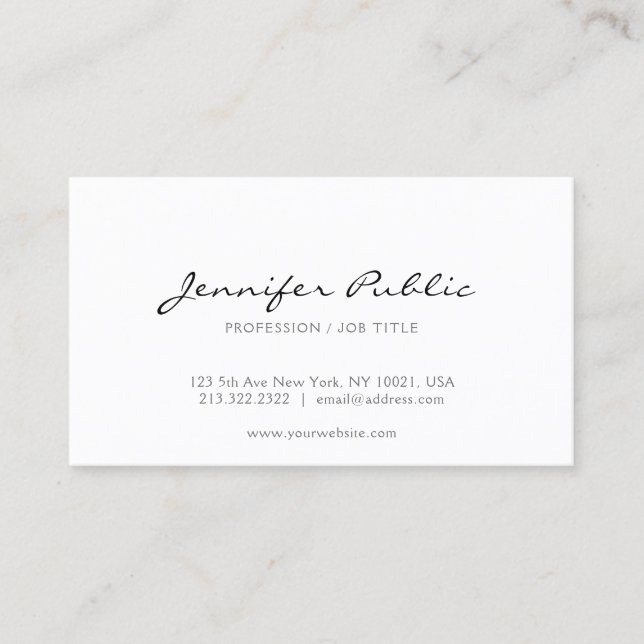 Trendy Modern Elegant Design Minimalistic Plain Business Card (Front)