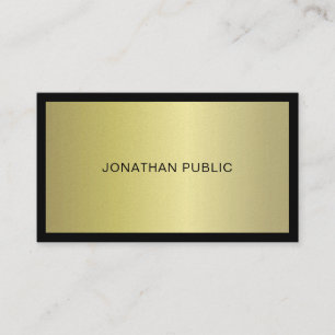 Trendy Modern Elegant Glamourous Gold Plain Luxury Business Card