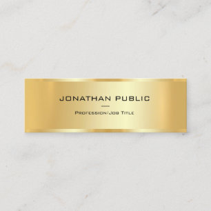 Trendy Modern Elegant Gold Look Create Your Own Mini Business Card