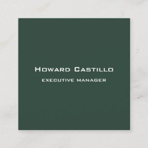 Trendy Modern Elegant Greyish Green White Square Business Card