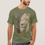 Trendy Modern Elegant Lion Men's Fatigue Green T-Shirt<br><div class="desc">Modern Elegant Pop Art Lion Head Template Add Your Own Text Basic Fatigue Green Dark T-Shirt.</div>