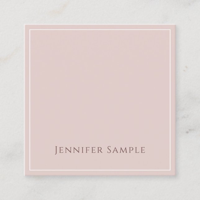 Trendy Modern Elegant Minimalist Design Template Square Business Card (Front)