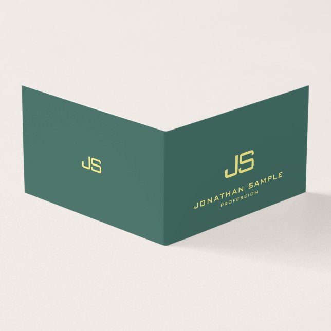Trendy Modern Elegant Monogram Best Folded Business Card (Outside)
