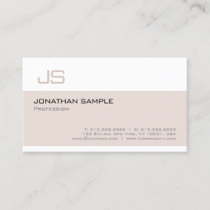 Trendy Modern Elegant Monogram Minimalistic Plain Business Card