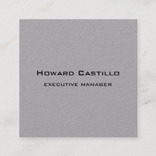 Trendy Modern Elegant Premium Grey Manager Square Business Card