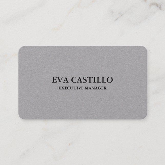 Trendy Modern Elegant Simple Manager Premium Grey Business Card (Front)