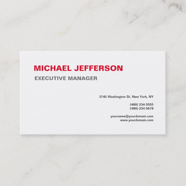 Trendy Modern Elegant Simple Minimalist Business Card (Front)