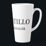 Trendy Modern Elegant Simple White Manager Latte Mug<br><div class="desc">Trendy Modern Customise Professional Simple Design.</div>