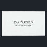 Trendy Modern Elegant Simple White Manager Name Tag<br><div class="desc">Trendy Modern Customise Professional Simple Design.</div>