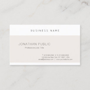 Trendy Modern Elegant Sleek Design Cute Template Business Card