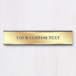 Trendy Modern Elegant Template Custom Text Gold Door Sign