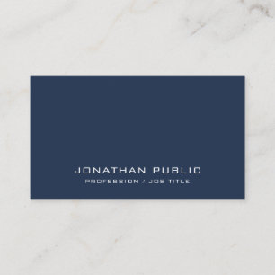 Trendy Modern Elegant Template Navy Blue Custom Business Card