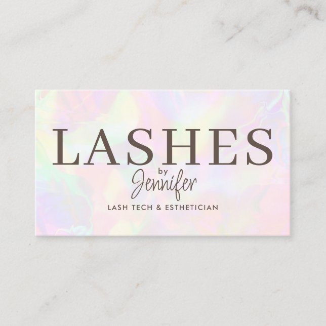 Trendy Modern Eyelash Extensions QR Code Luxury Business Card (Front)