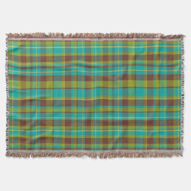 Trendy Modern Fall Colour Block Throw Blanket (Front)