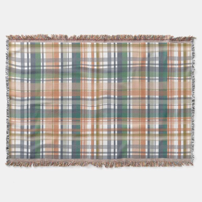 Trendy Modern Fall Colour Block Throw Blanket (Front)