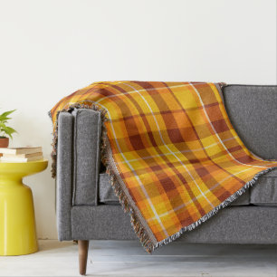 Trendy Modern Fall Colour Block Throw Blanket
