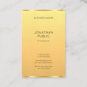 Trendy Modern Faux Gold Elegant Simple Template Business Card