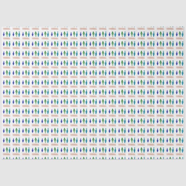 Trendy Modern Fishing Fish pattern Tissue Paper (Front)