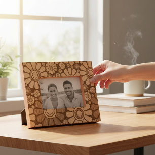 Trendy Modern Floral Daisy Pattern Etched Frames