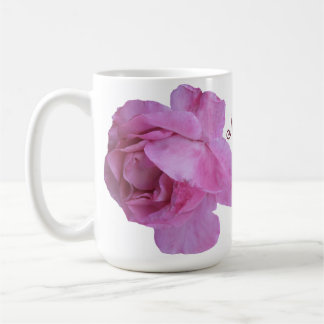 Trendy modern floral pretty pink rose floral Mom  Coffee Mug
