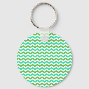 Trendy, modern fresh green chevron key ring
