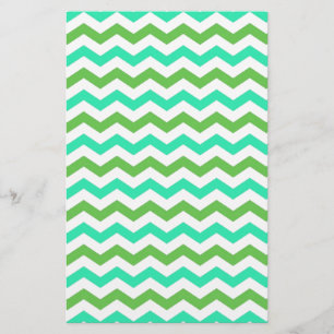 Trendy, modern fresh green chevron stationery