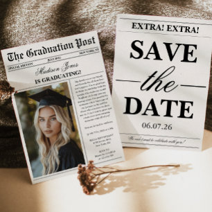 Trendy Modern Fun Photo Graduation  Invitation