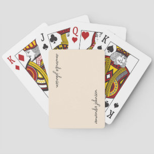 Trendy Modern Girly Monogram Full Name Playing Cards