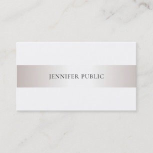 Trendy Modern Glamorous Faux Silver Plain Luxury Business Card