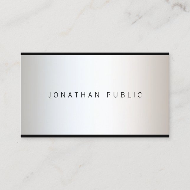 Trendy Modern Glamour Professional Creative Plain Business Card (Front)