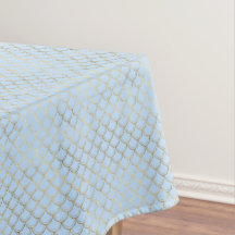 Trendy Modern Gold Blue Mermaid Scales Pattern