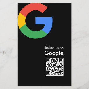 Trendy Modern Google Review QR Code Flyer