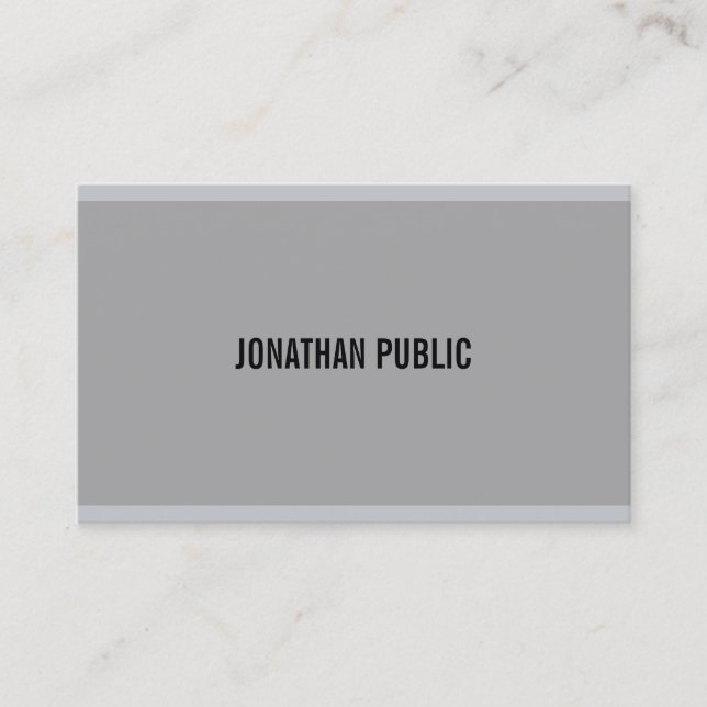 Trendy Modern Grey Elegant Minimalistic Template Business Card (Front)