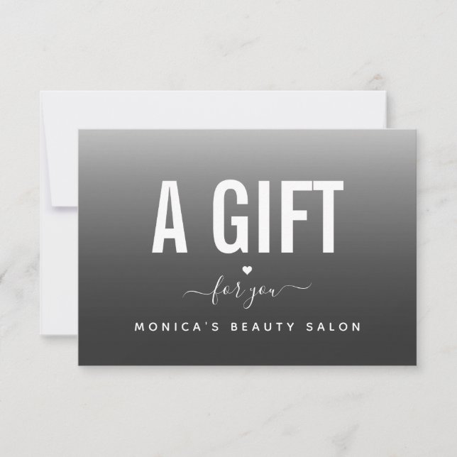 Trendy & Modern Grey Ombre Gradient Beauty Salon (Front)