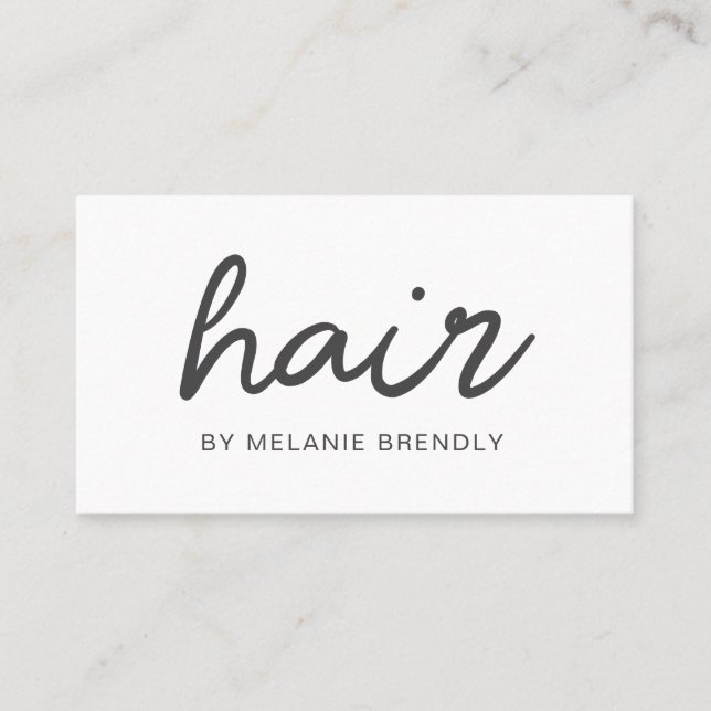 Trendy Modern Hair Stylist Business Card (Front)